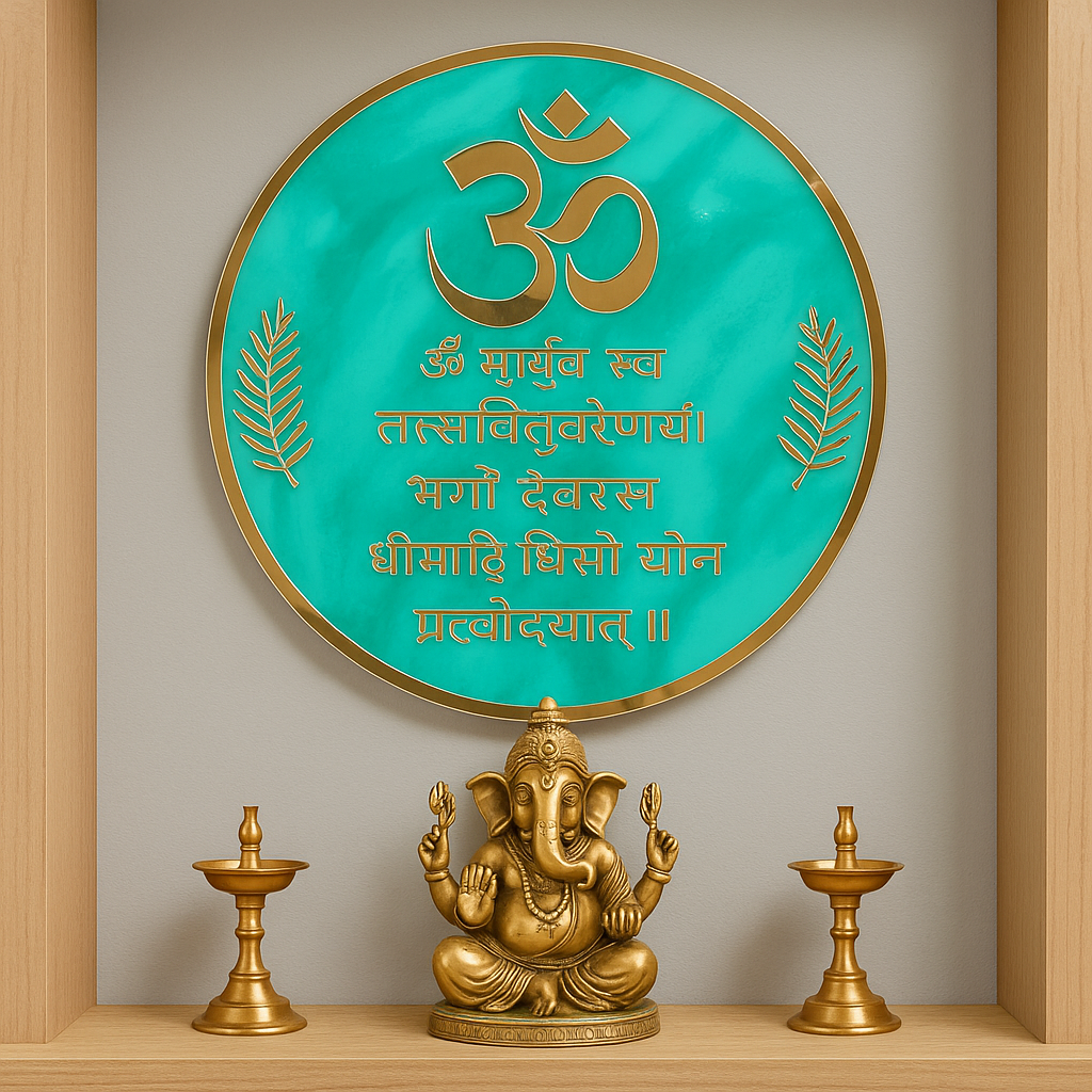 Gayatri Mantra Resin Art Wall frame