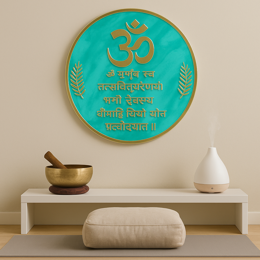 Gayatri Mantra Resin Art Wall frame