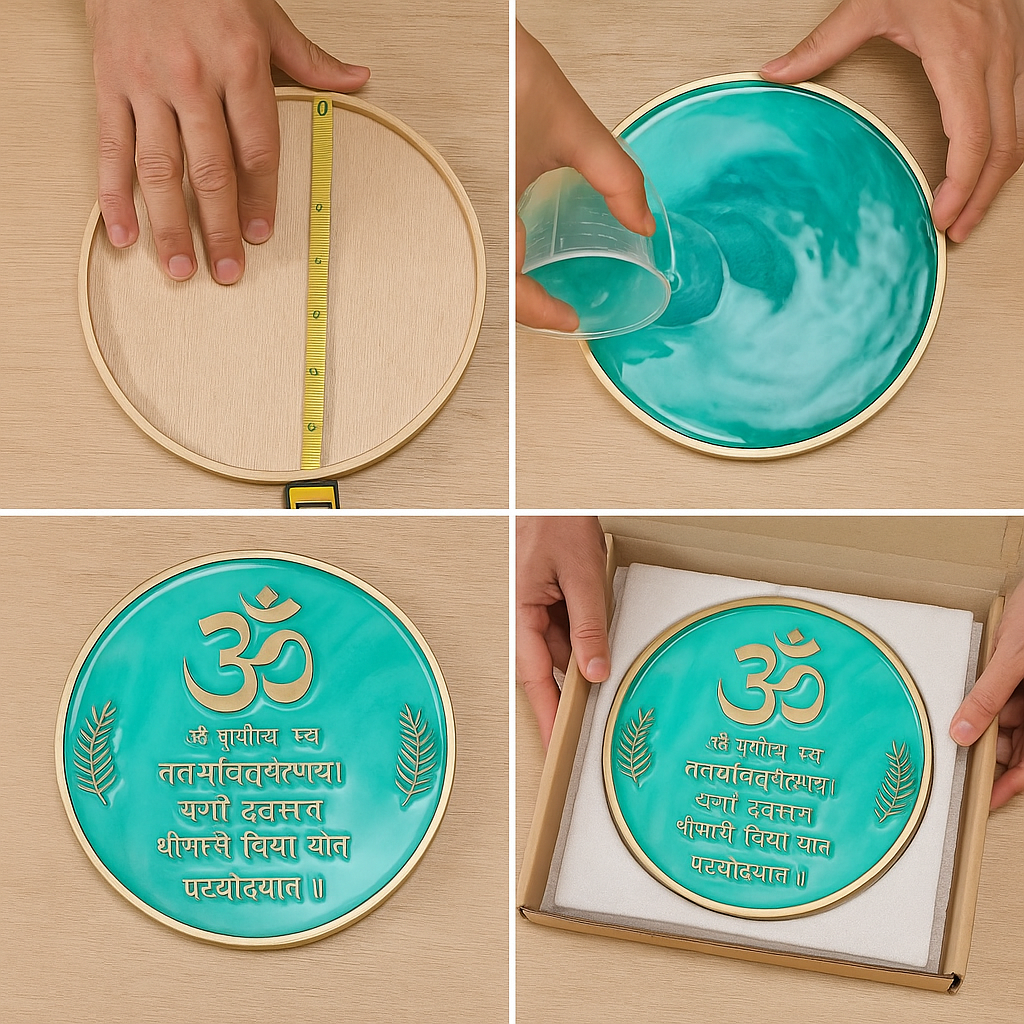 Gayatri Mantra Resin Art Wall frame