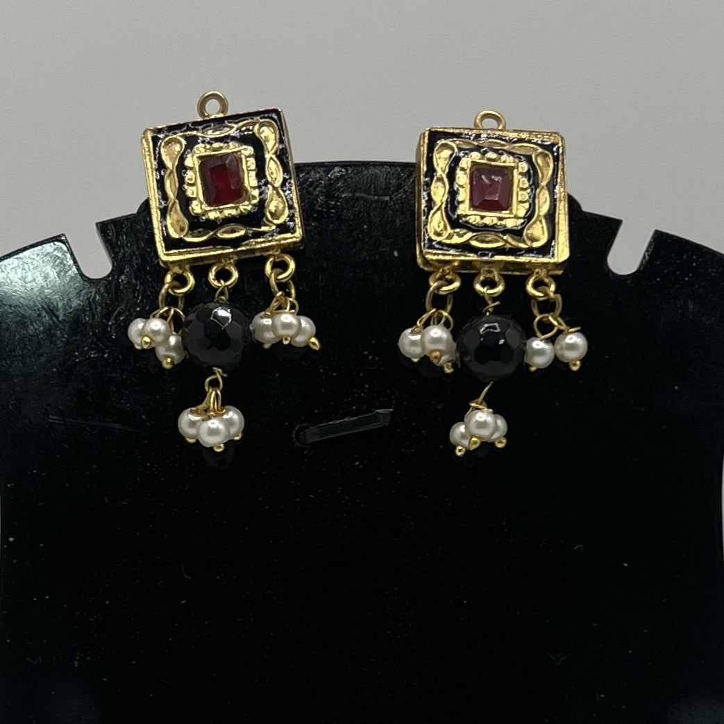 Reversible Navratna Necklace Set with Meenakari Enamel – Traditional Temple Jewelry for Weddings & Festivals