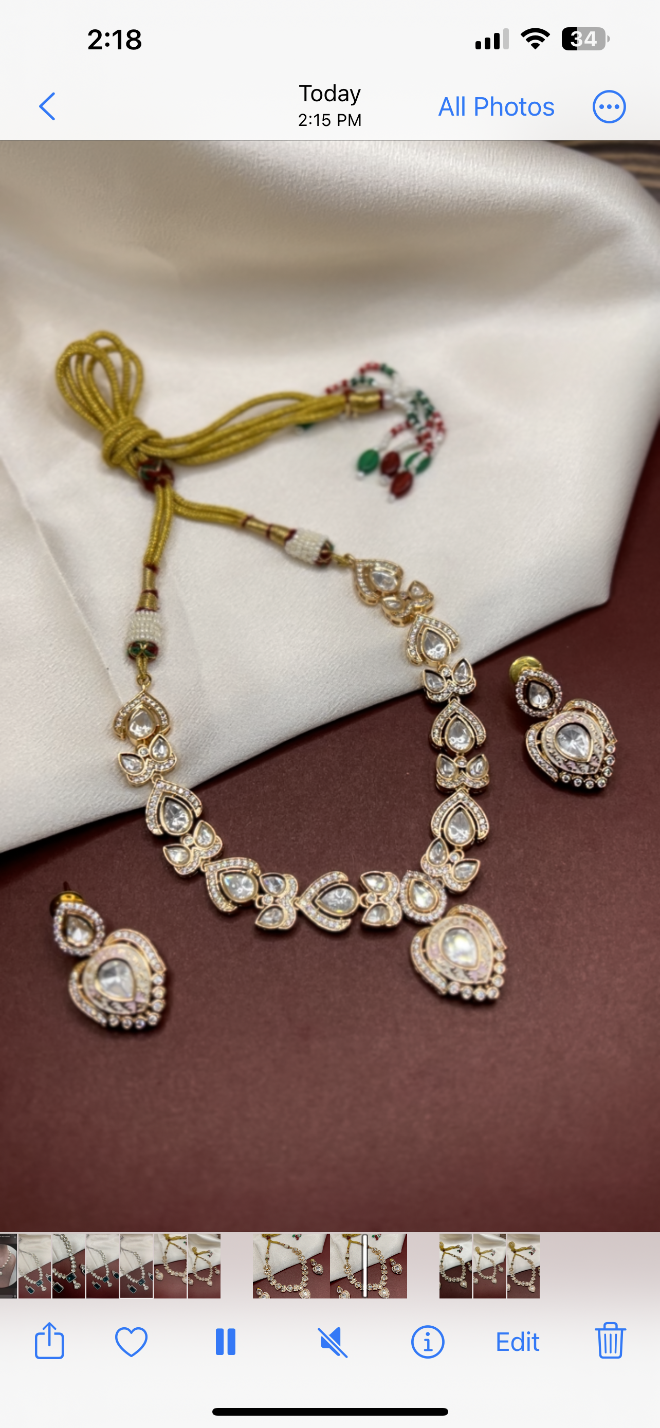 Exquisite Polki Diamond and Emerald Choker Necklace Set