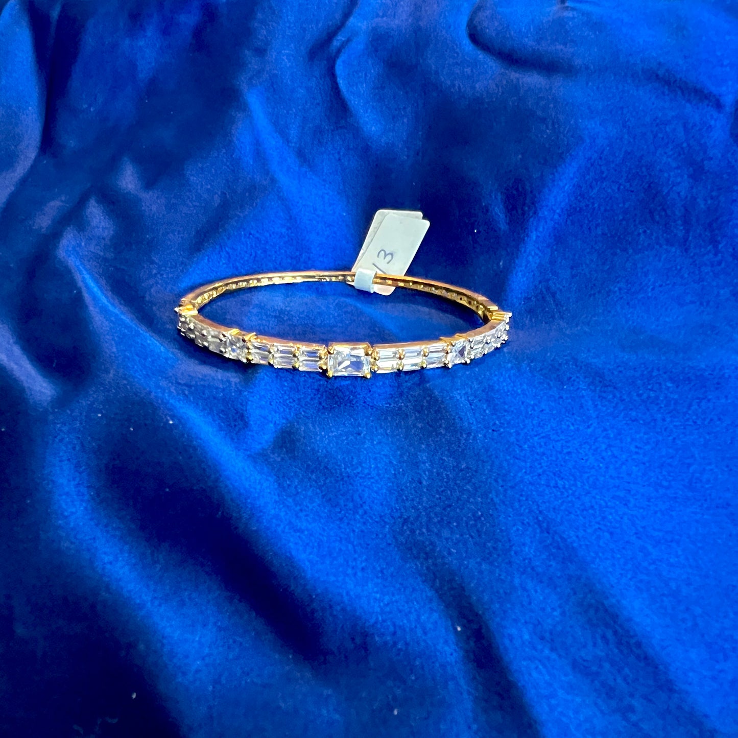 Elegant Gold Plated Baguette Zirconia Bangle Bracelet – Minimalist Stacking Jewelry for Women