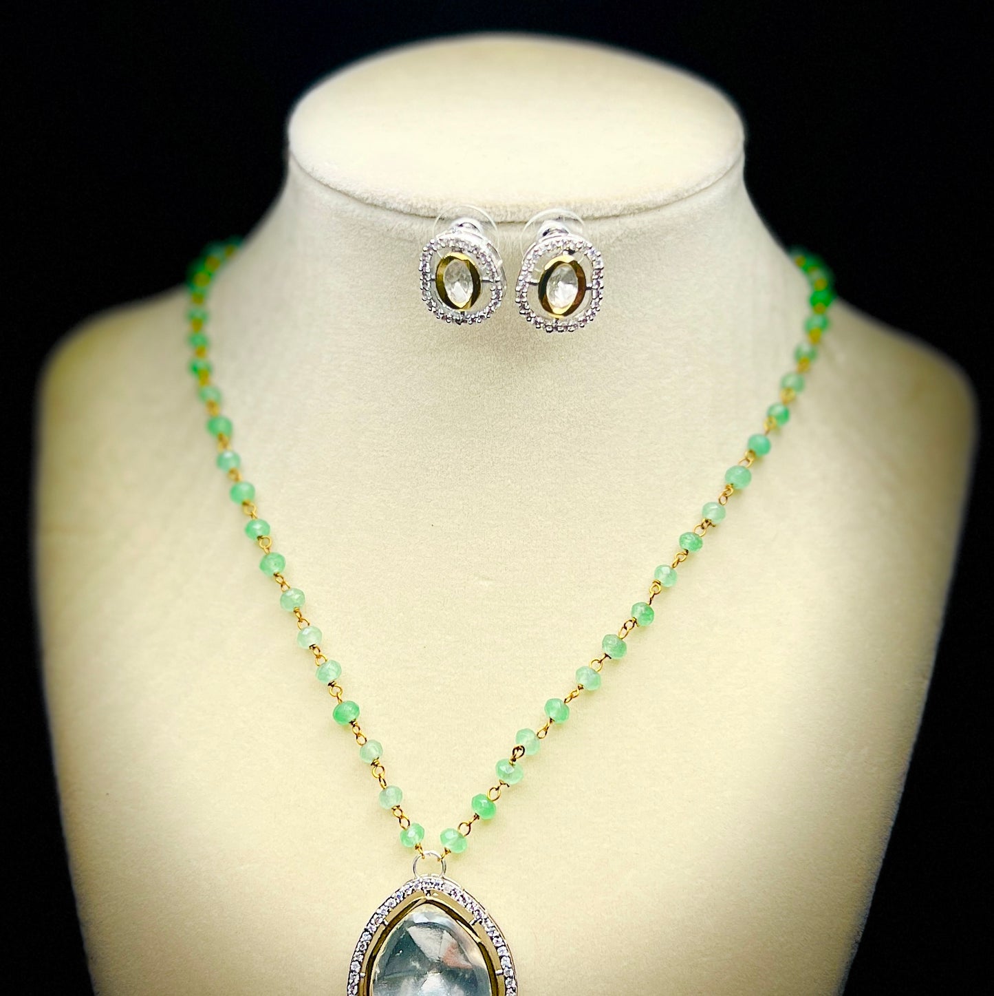 Triple Drop Pendant Necklace with Gemstone Carving |Best Seller |Gift for Her| Eloquent Gift of 2025