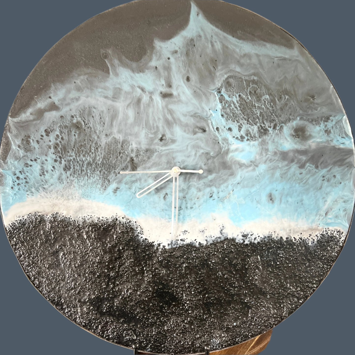 Ocean Wave-Inspired Resin Wall Clock – Handmade Coastal Art Timepiece