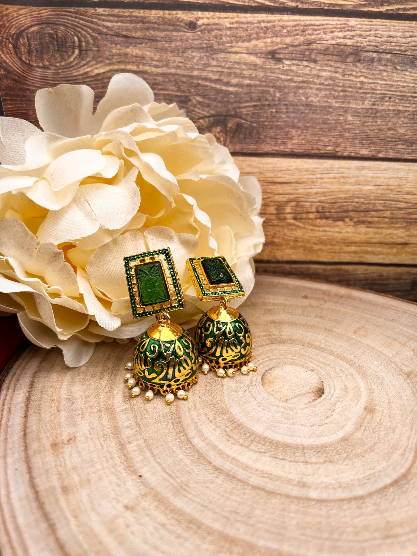 Royal Red Enamel Jhumka Earrings | Gold Plated Handcrafted Statement Jewelry | Ethnic Festival Wear Earrings | Indian Wedding Jewelry