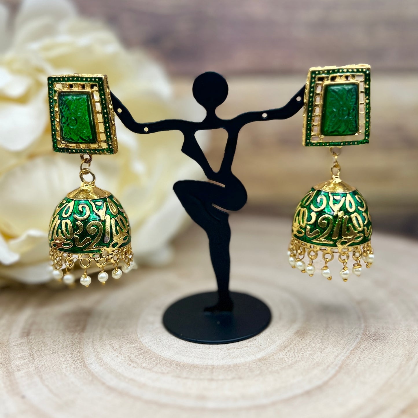 Royal Red Enamel Jhumka Earrings | Gold Plated Handcrafted Statement Jewelry | Ethnic Festival Wear Earrings | Indian Wedding Jewelry