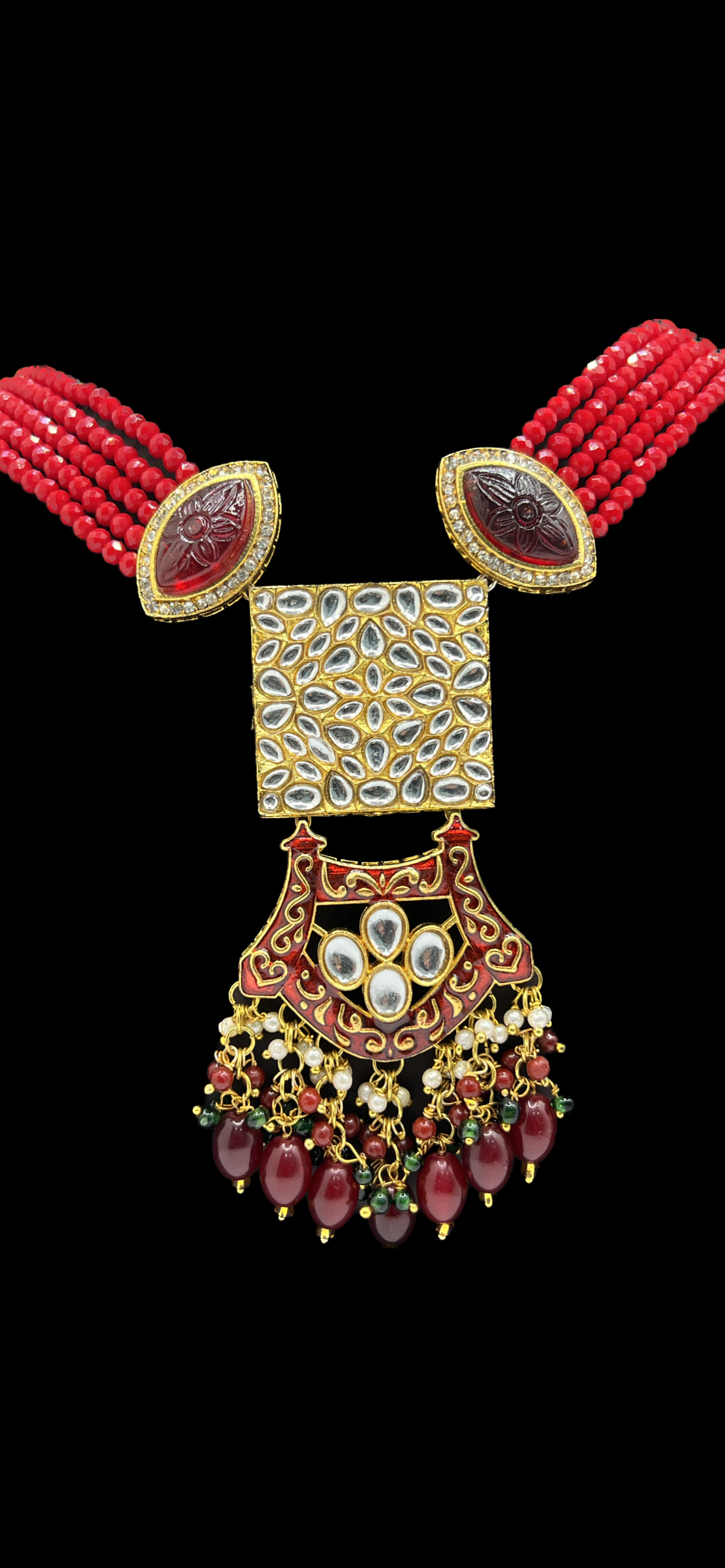 Bright Red Necklace Set