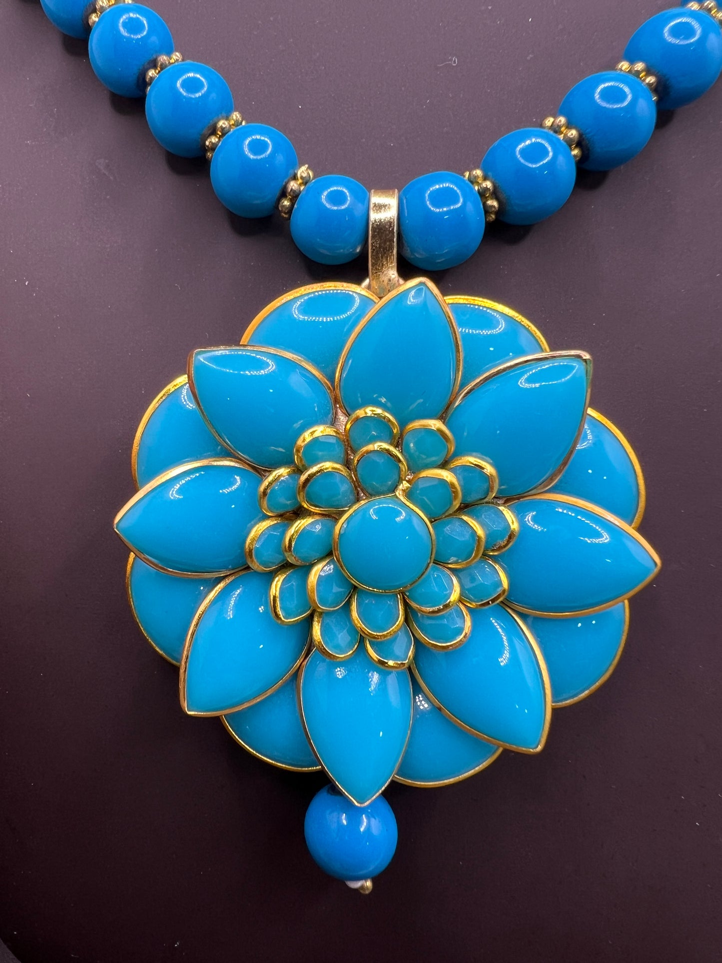 Azure Bloom Necklace and Earrings Set