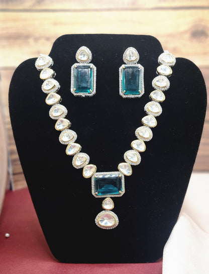Stunning Polki Necklace & Earring Set