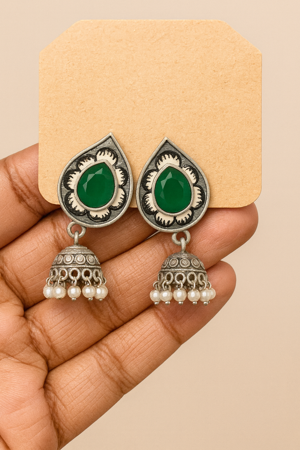 Antique Silver Tone Necklace and Earrings Set with Purple Stone Accents