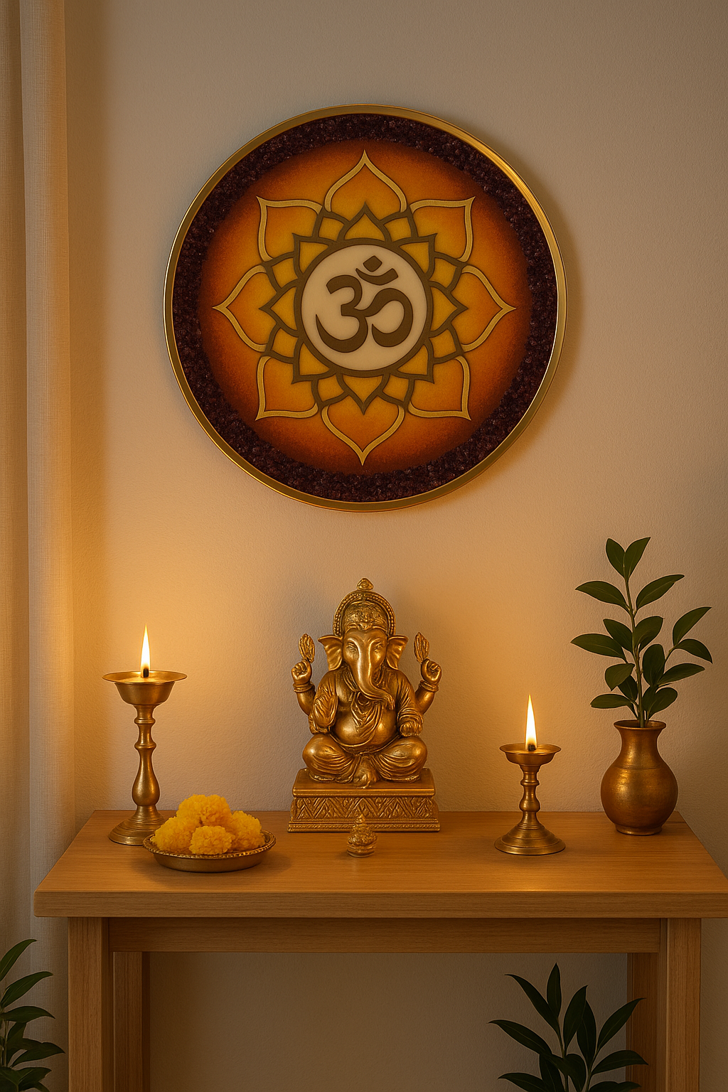 Aum with Lotus Frame-Religious Frame|