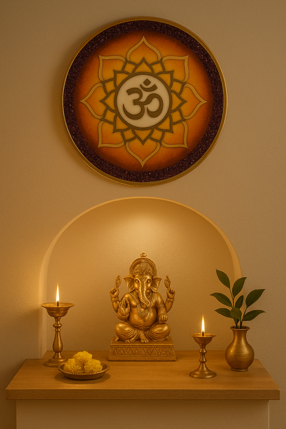 Aum with Lotus Frame-Religious Frame|