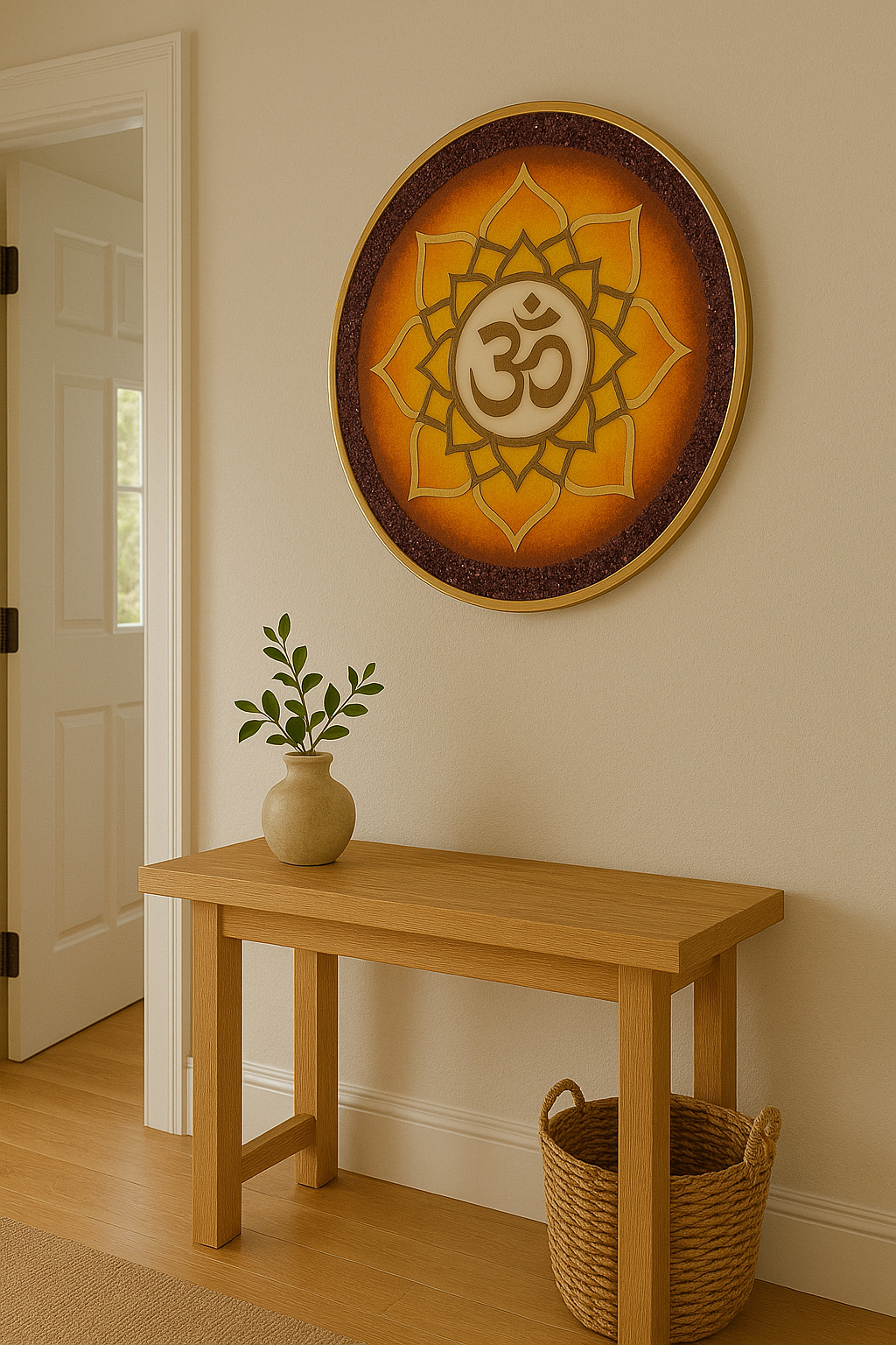 Aum with Lotus Frame-Religious Frame|