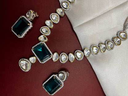 Stunning Polki Necklace & Earring Set