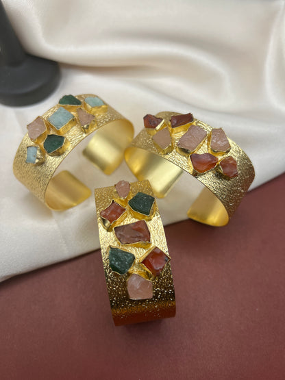 Raw Stone Cuff Bracelets