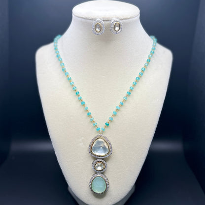 Triple Drop Pendant Necklace with Gemstone Carving |Best Seller |Gift for Her| Eloquent Gift of 2025