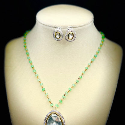 Triple Drop Pendant Necklace with Gemstone Carving |Best Seller |Gift for Her| Eloquent Gift of 2025