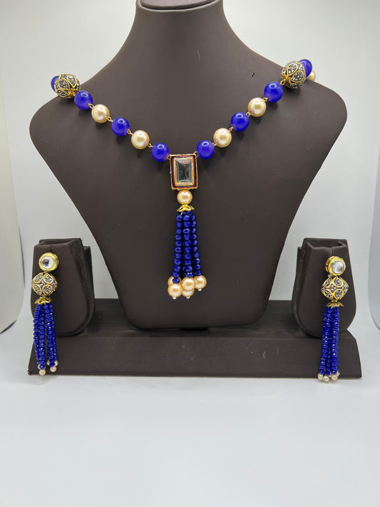 Bold Blue Beads and Pearls