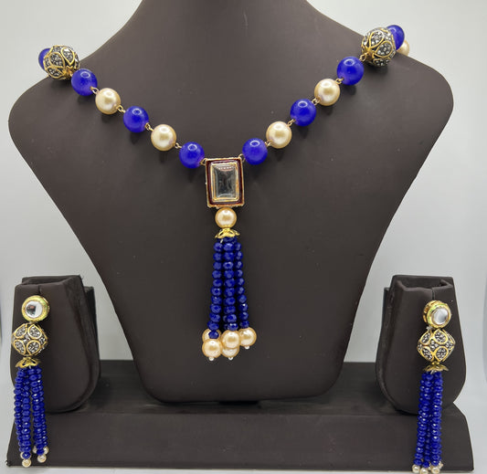 Bold Blue Beads and Pearls