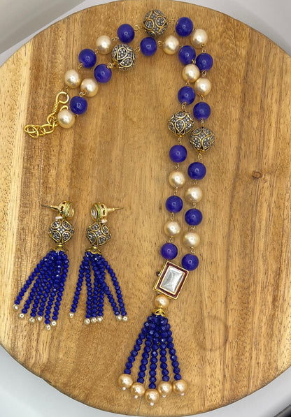 Bold Blue Beads and Pearls