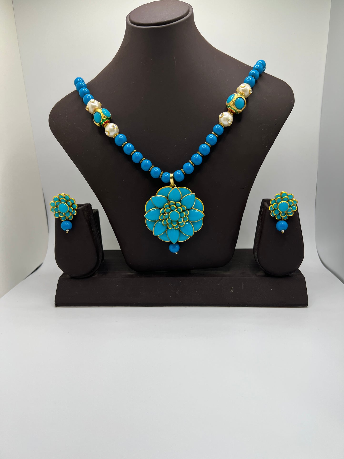 Azure Bloom   Necklace and Earrings Set