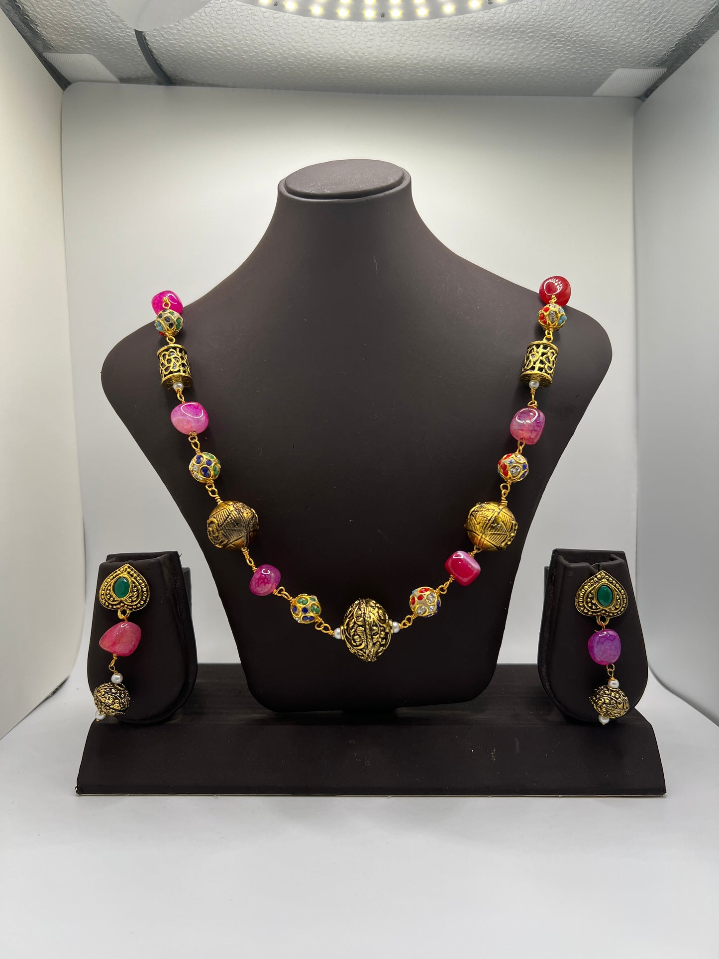 Crimson Charm Gold-Encrusted Jewelry Set