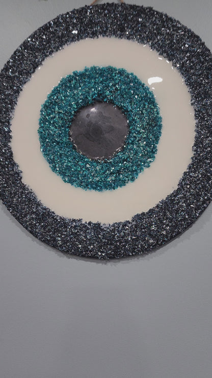 Handmade Resin Evil Eye Wall Hanging: Nazar Home Protection Gift | Evil Eye Wall Decor |